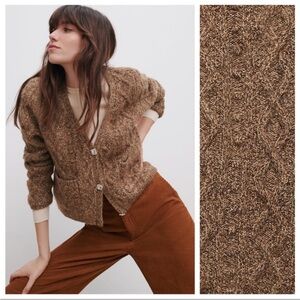 Zara Cableknit Sweater with Jewel Buttons